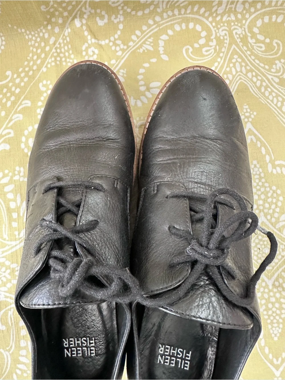 Eileen Fisher black leather